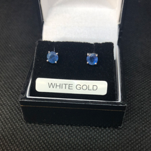 Load image into Gallery viewer, Sapphire and 9ct White Gold stud earrings
