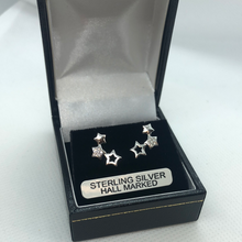 Load image into Gallery viewer, Sterling silver and cubic zirconia stud earrings
