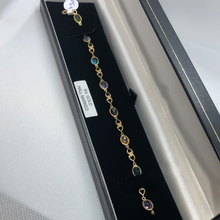 Load image into Gallery viewer, 9ct gold bracelet with precious stones
